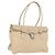 PRADA Tote Bag Leather Ivory Silver