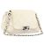 CHANEL Chain Shoulder Bag Leather Beige Silver CC