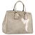 PRADA Hand Bag Patent Beige Gold Tone