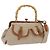 Miu Miu Bamboo Hand Bag Cotton 2way Beige Gold