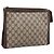 GUCCI GG Supreme Clutch Bag PVC Beige