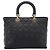 Christian Dior Lady Dior Canage Hand Bag Leather Black Gold Tone - vista 2