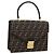 FENDI Zucca Canvas Mamma Baguette Hand Bag Black Brown