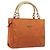 PRADA Hand Bag Nylon Orange Gold