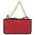 Miu Miu Chain Shoulder Bag Leather 2way Red Gold - vista 13