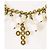 Bracciale Dolce & Gabbana Romantic acciaio dorato con croci e perle - vista 13
