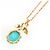 Autre Marque Collana in oro giallo 14K/18K con turchese - vista 3