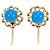 Autre Marque Orecchini a clip in oro giallo 18K con turchese