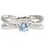 Autre Marque Platin-Bandring mit Aquamarin und Diamant