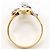 Autre Marque Ehering aus 18K Gelbgold und Platin mit Diamant - Ansicht 2