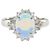 Autre Marque Platinbandring mit Opal und Diamant