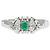 Autre Marque Platin-Bandring mit Smaragd und Diamant
