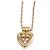Collana con pendente a cuore in oro giallo e diamanti Christian Dior - vista 3