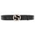 Gucci 114984 Interlocking G Black Leather Belt