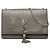 Autre Marque Saint Laurent Gray Medium Croc Embossed Leather Monogram Kate Tassel Crossbody