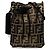 Fendi Brown Zucca Canvas Beuteltasche mit Kordelzug