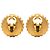 Orecchini a clip rotondi smaltati Chanel Gold CC placcati oro - vista 2
