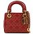 Dior Mini Lady Dior Supple in pelle d'agnello Cannage rossa borchiata