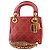 Dior Mini Lady Dior Supple in pelle d'agnello Cannage rossa borchiata - vista 10