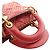 Dior Mini Lady Dior Supple in pelle d'agnello Cannage rossa borchiata - vista 14