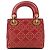 Dior Mini Lady Dior Supple in pelle d'agnello Cannage rossa borchiata - vista 2