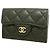 Cartera tri-fold Chanel Matelassé en piel de becerro granulada negra