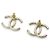 NUOVI ORECCHINI CHANEL LOGO CC STRASS 2020 IN METALLO DORATO - vista 3