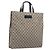 GUCCI GG Supreme Hand Bag PVC Beige Silver 456217
