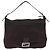 FENDI Mamma Baguette Shoulder Bag Cotton Jersey Brown Silver - vista 13