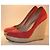 Salvatore Ferragamo Espadrillas Zeppa in Camoscio Rosso - vista 2