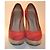 Salvatore Ferragamo Espadrillas Zeppa in Camoscio Rosso - vista 3