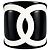 Chanel 2004 CC Bracciale Rigido in Resina Nero e Bianco