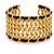 Bracciale cuff Chanel in pelle nera e placcato oro 24K