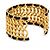Bracciale cuff Chanel in pelle nera e placcato oro 24K - vista 2