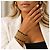 Bracciale cuff Chanel in pelle nera e placcato oro 24K - vista 3