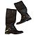 Dior Botas Altas de Cuero Negro con Hebilla Dorada