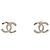 Orecchini Chanel placcati oro con strass Coco Mark