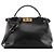 FENDI - Borsa a mano Peekaboo medium Fendi in pelle liscia nera
