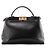 FENDI - Borsa a mano Peekaboo medium Fendi in pelle liscia nera - vista 3