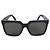 Céline Celine Gafas de sol cuadradas oversized de acetato negro - vista 3