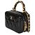 Borsa Mini Vanity con catena in pelle vernice matelassé nera Chanel - vista 3