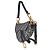 Borsa Saddle Media Christian Dior in Jacquard Oblique Blu Navy - vista 3
