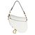 Borsa Saddle Media in pelle di vitello granulata bianca Christian Dior - vista 4