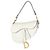 Borsa Saddle Media in pelle di vitello granulata bianca Christian Dior - vista 8