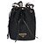 Prada Mini Borsa Secchiello in Crochet Effetto Raphia Nero con Coulisse - vista 8
