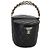 Borsa vanity Chanel in pelle di vitello matelassé lucida nera con doppio manico superiore