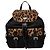 Prada Triangle Logo Plate Tessuto Leopard Rucksack