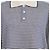 Loro Piana Polo a righe in lino blu navy e beige chiaro - vista 4