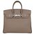 Hermès Borsa Birkin 25 Hermes in pelle Togo Etoupe con hardware in Palladio