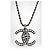 Chanel 08A Paris-London Collana Pendente CC Cristalli Argento - vista 3